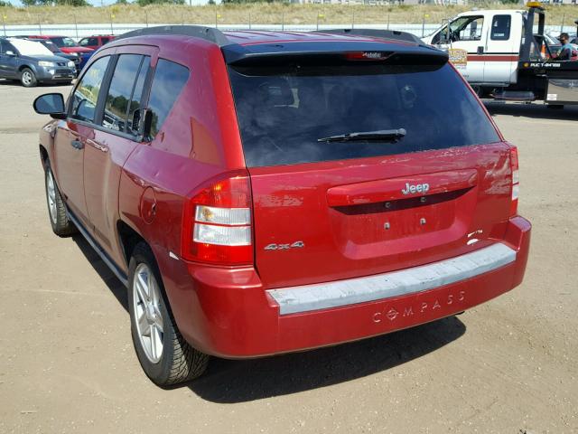 1J8FF47W07D179971 - 2007 JEEP COMPASS RED photo 3