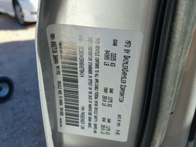 2C3KA43R06H278414 - 2006 CHRYSLER 300 SILVER photo 10