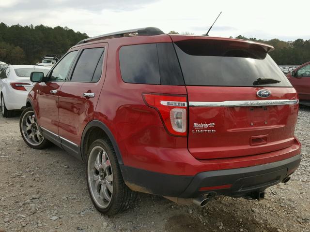 1FMHK7F80BGA03697 - 2011 FORD EXPLORER L RED photo 3