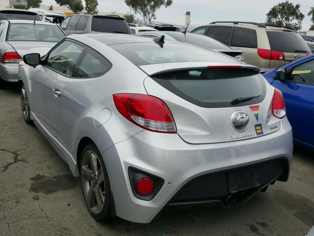 KMHTC6AE0EU205718 - 2014 HYUNDAI VELOSTER T SILVER photo 3