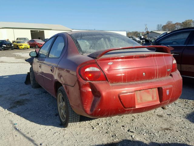 1B3ES56C55D284984 - 2005 DODGE NEON SXT MAROON photo 3