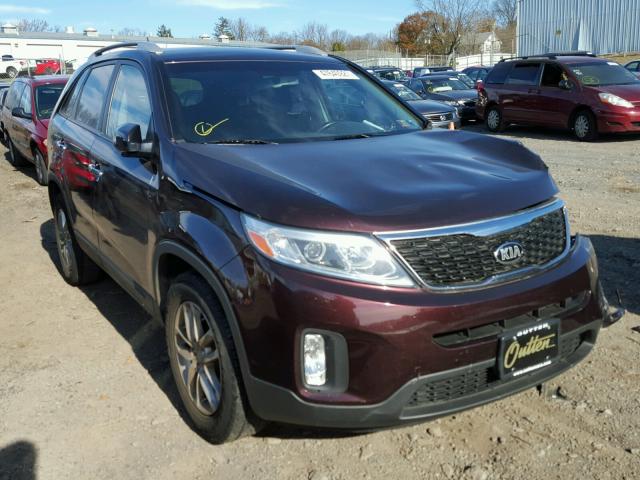 5XYKT4A63EG492549 - 2014 KIA SORENTO LX MAROON photo 1