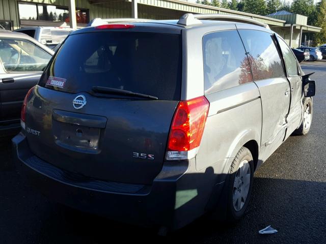 5N1BV28U65N114149 - 2005 NISSAN QUEST S GRAY photo 4