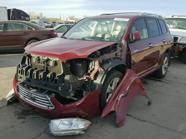 JTEES42A482067211 - 2008 TOYOTA HIGHLANDER MAROON photo 2