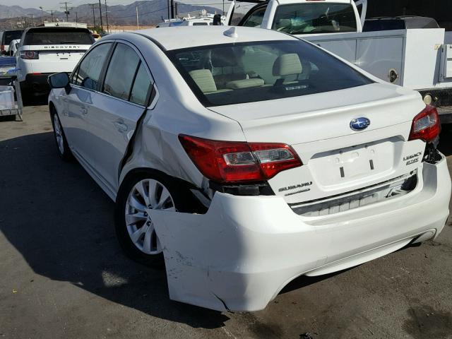 4S3BNAF69G3033048 - 2016 SUBARU LEGACY 2.5 WHITE photo 3