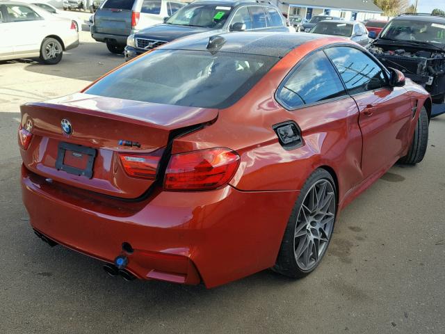 WBS3R9C57HK708964 - 2017 BMW M4 ORANGE photo 4