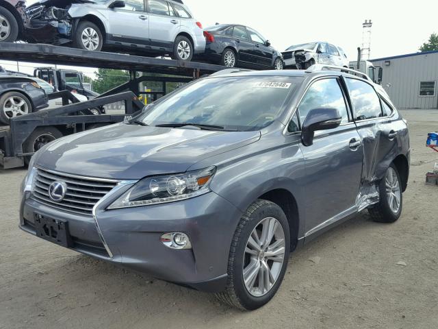 2T2BC1BA7FC002799 - 2015 LEXUS RX 450H GRAY photo 2