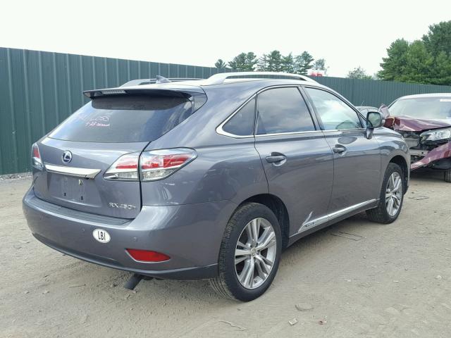 2T2BC1BA7FC002799 - 2015 LEXUS RX 450H GRAY photo 4