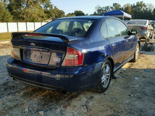 4S3BL626557225727 - 2005 SUBARU LEGACY 2.5 BLUE photo 4