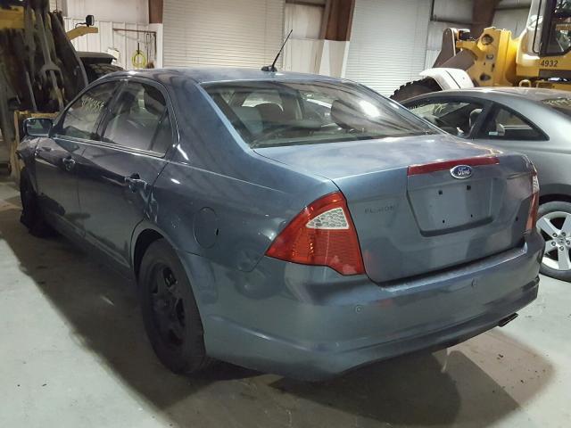 3FAHP0HA2BR263627 - 2011 FORD FUSION SE BLUE photo 3