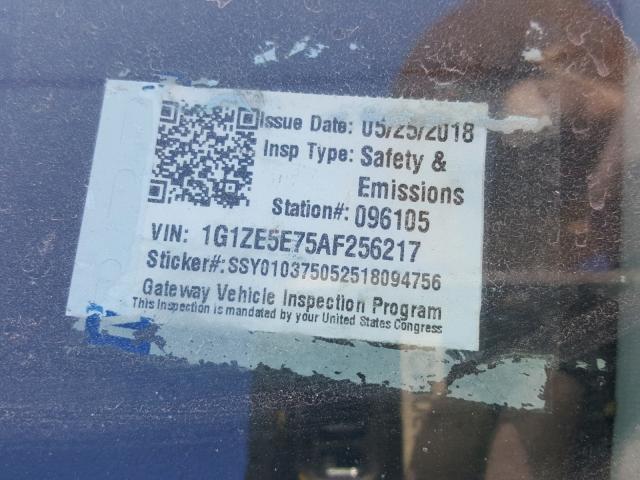 1G1ZE5E75AF256217 - 2010 CHEVROLET MALIBU LTZ 银色 照片 10