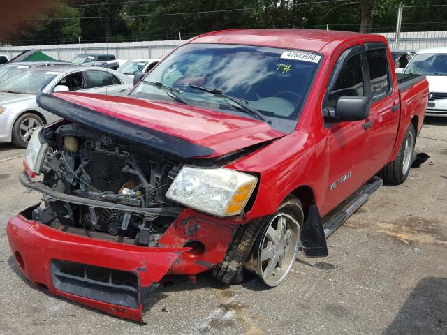 1N6BA07A65N543896 - 2005 NISSAN TITAN XE RED photo 2