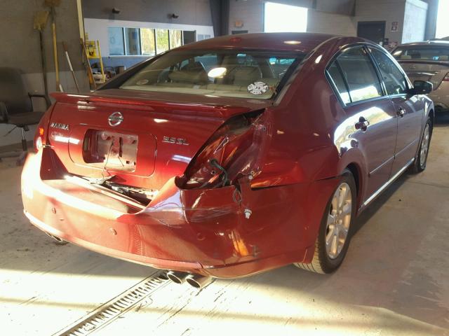 1N4BA41E68C831509 - 2008 NISSAN MAXIMA SE RED photo 4