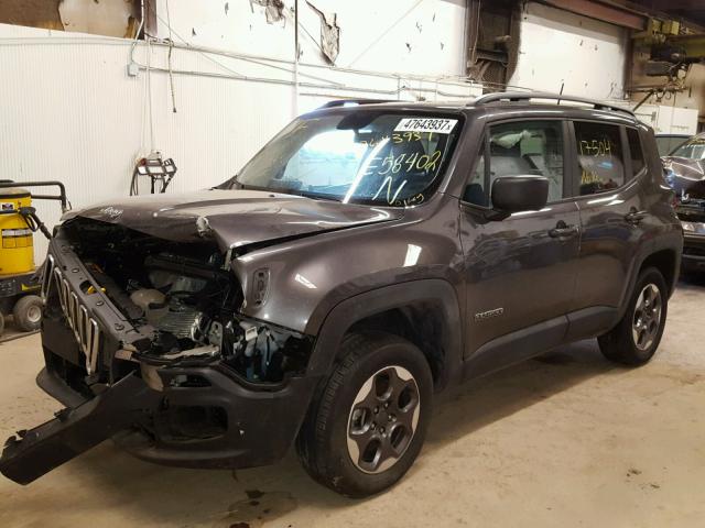 ZACCJBAB1HPE58402 - 2017 JEEP RENEGADE S GRAY photo 2