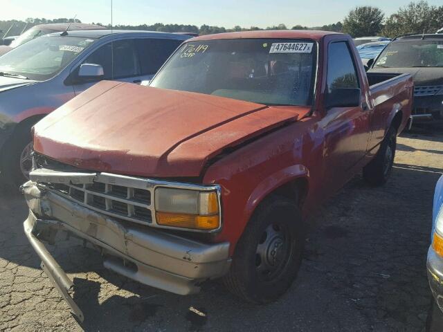 1B7GL26X3SS278307 - 1995 DODGE DAKOTA RED photo 2