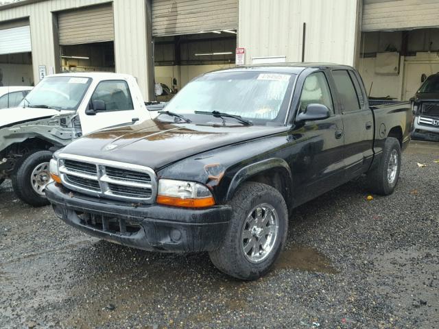 1D7HL48N44S750597 - 2004 DODGE DAKOTA QUA BLACK photo 2