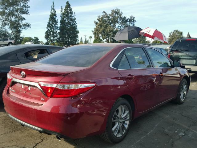 4T1BF1FK2GU600331 - 2016 TOYOTA CAMRY LE RED photo 4