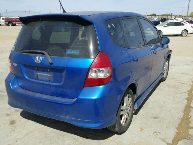 JHMGD38657S008475 - 2007 HONDA FIT S 蓝色 照片 4