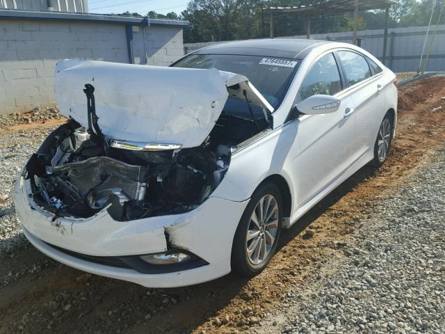 5NPEC4AC9EH889095 - 2014 HYUNDAI SONATA SE WHITE photo 2