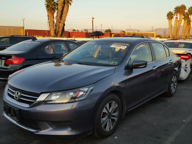 1HGCR2F35DA007270 - 2013 HONDA ACCORD LX GRAY photo 2