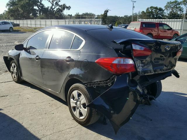 KNAFX4A60F5268748 - 2015 KIA FORTE LX BLACK photo 3