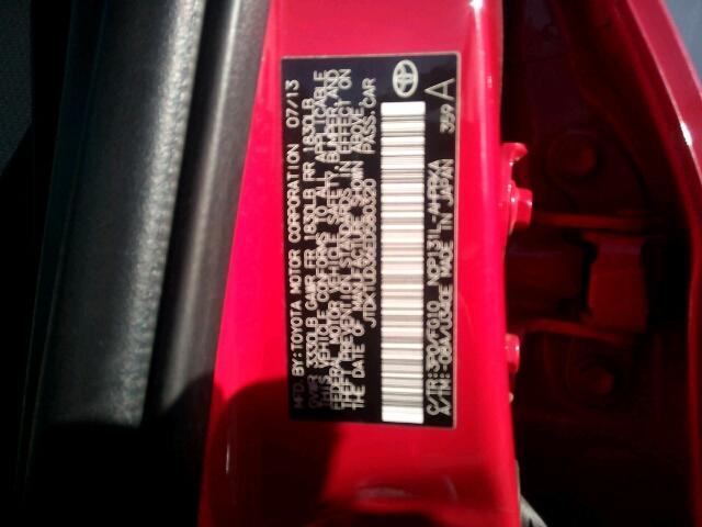 JTDKTUD36ED580320 - 2014 TOYOTA YARIS RED photo 10