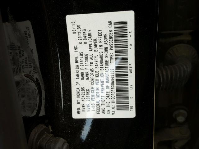 1HGCR3F93DA049169 - 2013 HONDA ACCORD TOU BLACK photo 10