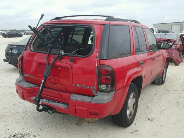 1GNDT13S522349973 - 2002 CHEVROLET TRAILBLAZE RED photo 4