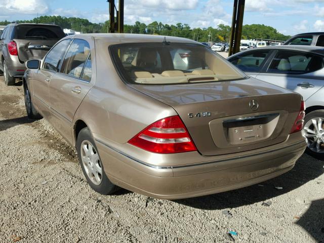 WDBNG70J81A164979 - 2001 MERCEDES-BENZ S 430 GOLD photo 3