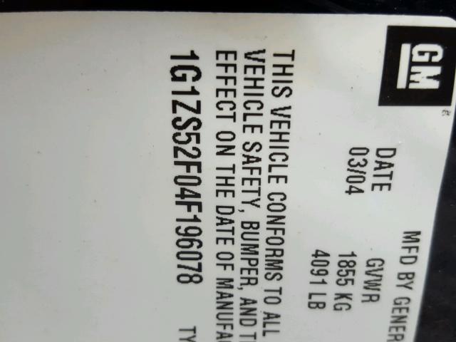 1G1ZS52F04F196078 - 2004 CHEVROLET MALIBU ლურჯი ფოტო 10