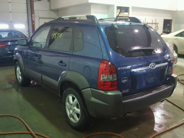 KM8JN72D25U141114 - 2005 HYUNDAI TUCSON GLS BLUE photo 3