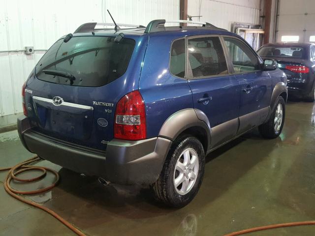 KM8JN72D25U141114 - 2005 HYUNDAI TUCSON GLS BLUE photo 4