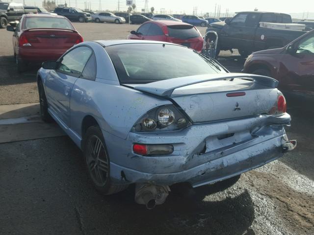 4A3AC74HX3E122857 - 2003 MITSUBISHI ECLIPSE GT BLUE photo 3