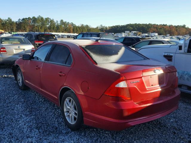 3FAHP0GA2AR306038 - 2010 FORD FUSION S BURGUNDY photo 3