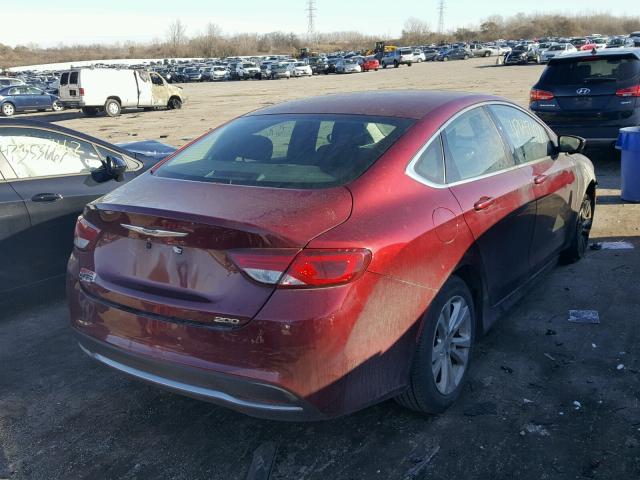 1C3CCCABXFN730150 - 2015 CHRYSLER 200 LIMITE BURGUNDY photo 4