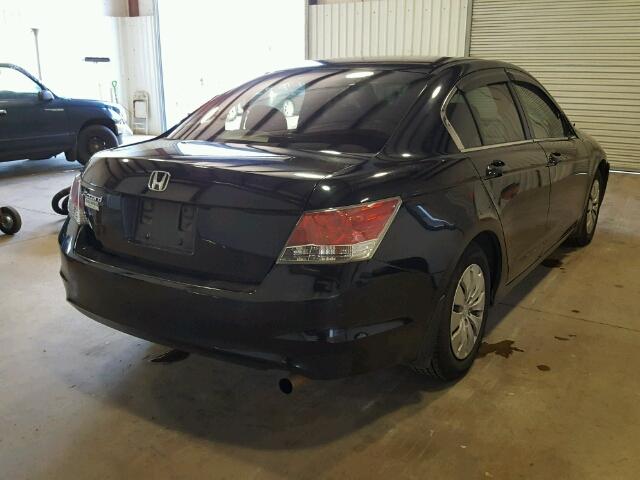 1HGCP26338A001592 - 2008 HONDA ACCORD LX BLACK photo 4