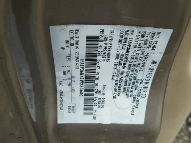 1FAFP36NX5W233680 - 2005 FORD FOCUS ZXW SILVER photo 10