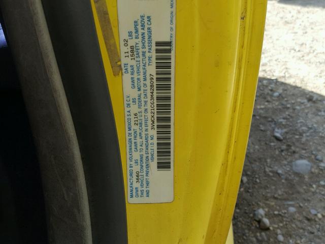 3VWCK21C63M428097 - 2003 VOLKSWAGEN NEW BEETLE Sarı foto 10