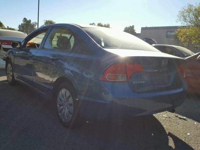 2HGFA16508H535516 - 2008 HONDA CIVIC LX BLUE photo 3