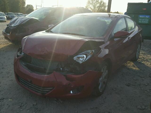 KMHDH4AE9DU660141 - 2013 HYUNDAI ELANTRA GL RED photo 2