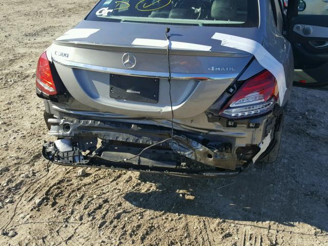 55SWF4KB9GU142632 - 2016 MERCEDES-BENZ C 300 4MAT SILVER photo 9