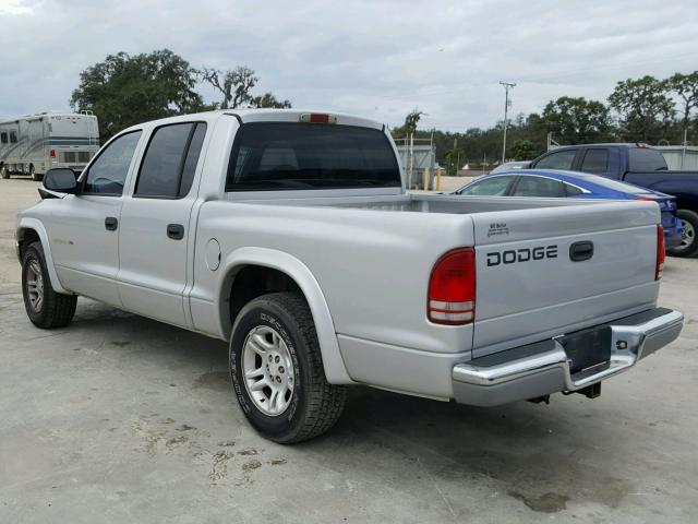 1B7HL48N02S511510 - 2002 DODGE DAKOTA QUA SILVER photo 3