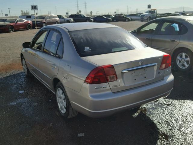 1HGES26792L003241 - 2002 HONDA CIVIC EX BEIGE photo 3