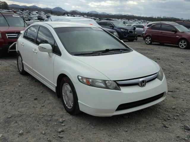 JHMFA36288S030721 - 2008 HONDA CIVIC HYBR WHITE photo 1