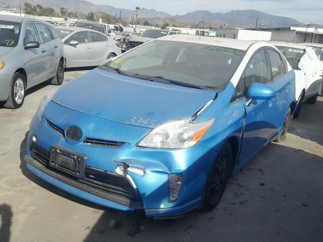 JTDKN3DU4D5547628 - 2013 TOYOTA PRIUS BLUE photo 2