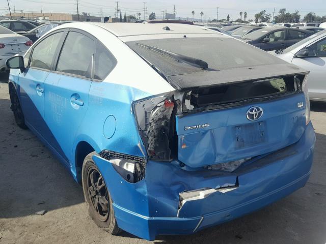 JTDKN3DU4D5547628 - 2013 TOYOTA PRIUS BLUE photo 3