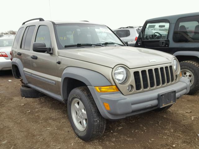 1J4GL48K05W679575 - 2005 JEEP LIBERTY SP TAN photo 1