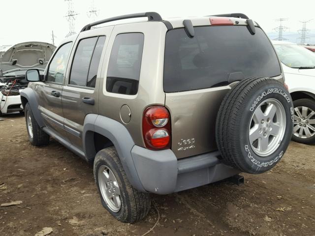 1J4GL48K05W679575 - 2005 JEEP LIBERTY SP TAN photo 3