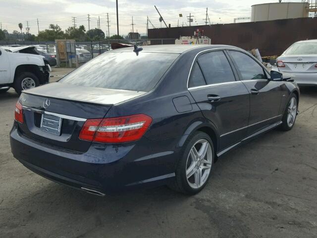 WDDHF5KB2CA654869 - 2012 MERCEDES-BENZ E 350 BLUE photo 4