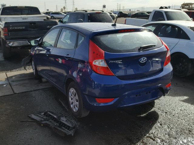 KMHCT5AE3HU313278 - 2017 HYUNDAI ACCENT SE BLUE photo 3